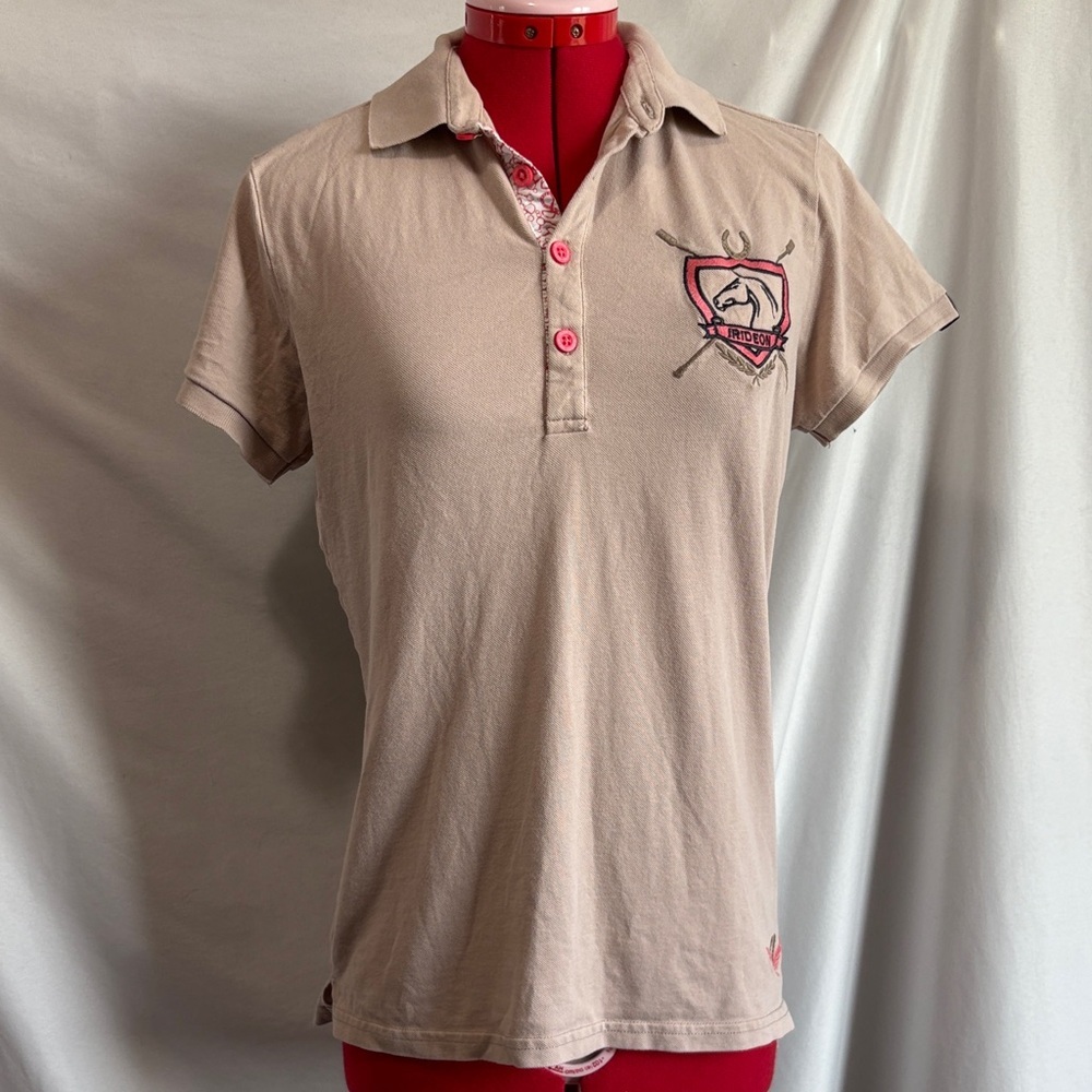 Women's Short Sleeve Polo Shirt - Tan MM237